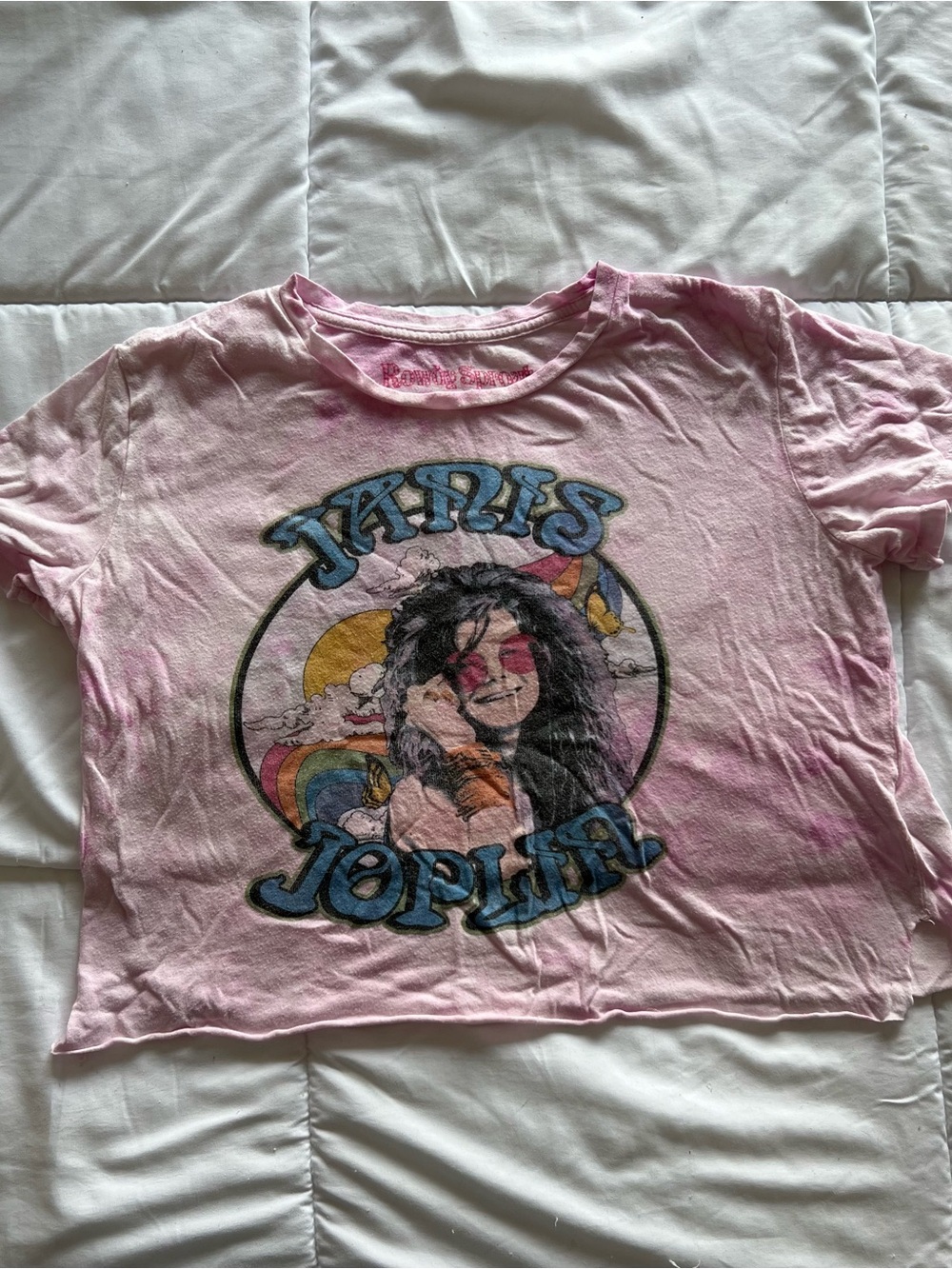 Rowdy Sprout Girls Pink Janis Joplin Graphic Tee size 10